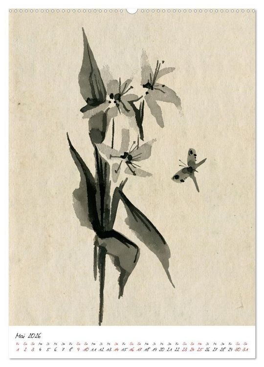Produktbild: Sumi-e Kunst im japanischen Stil (Wandkalender 2026 DIN A2 hoch), CALVENDO Monatskalender
