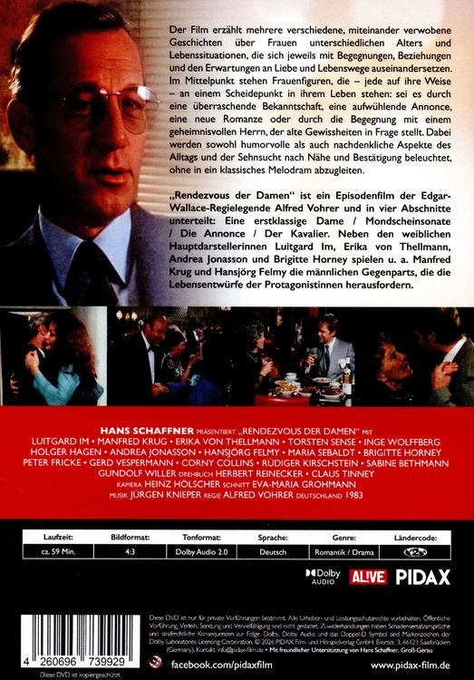 Produktbild: Rendezvous der Damen / Starbesetzter Episodenfilm von Edgar-Wallace-Regielegende Alfred Vohrer (Pidax Film-Klassiker)