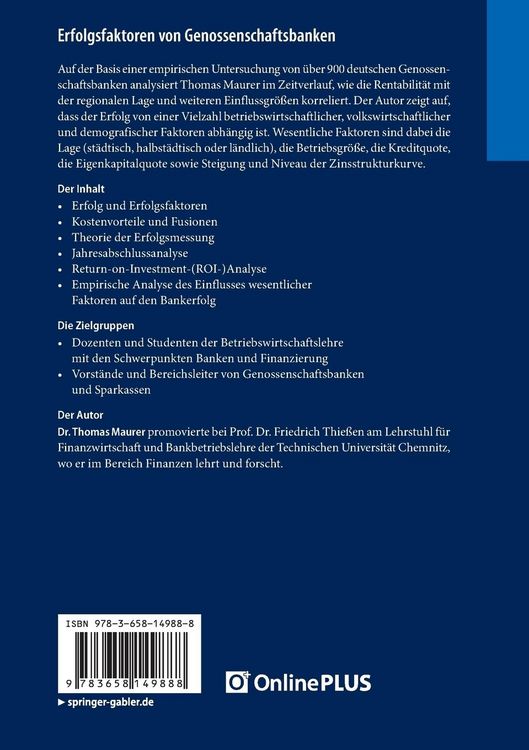 Produktbild: Erfolgsfaktoren von Genossenschaftsbanken
