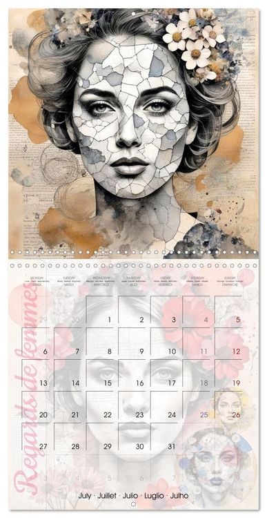 Produktbild: Regards de femmes (Calendrier mural carr&eacute; 2026 30x30 cm) Calendrier double avec une page pour vos prises de notes