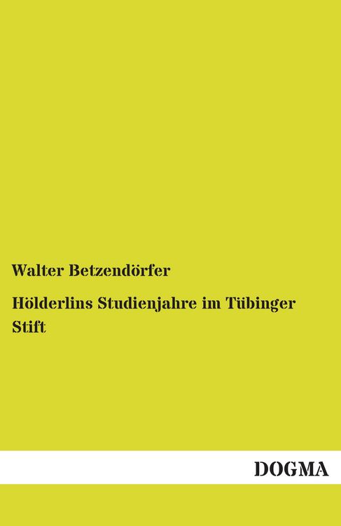 Produktbild: H&ouml;lderlins Studienjahre im T&uuml;binger Stift