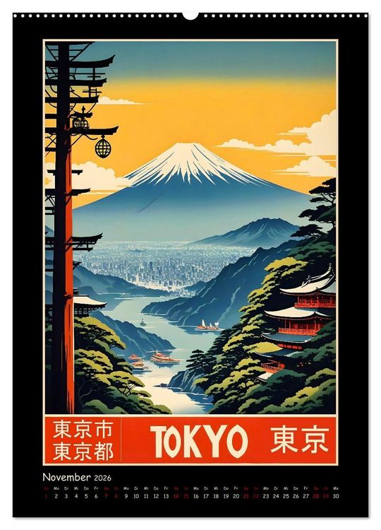 Produktbild: City Travel Poster - nostalgische St&auml;dtereise um die Welt (hochwertiger Premium Wandkalender 2026 DIN A2 hoch), Kunstdruck in Hochglanz