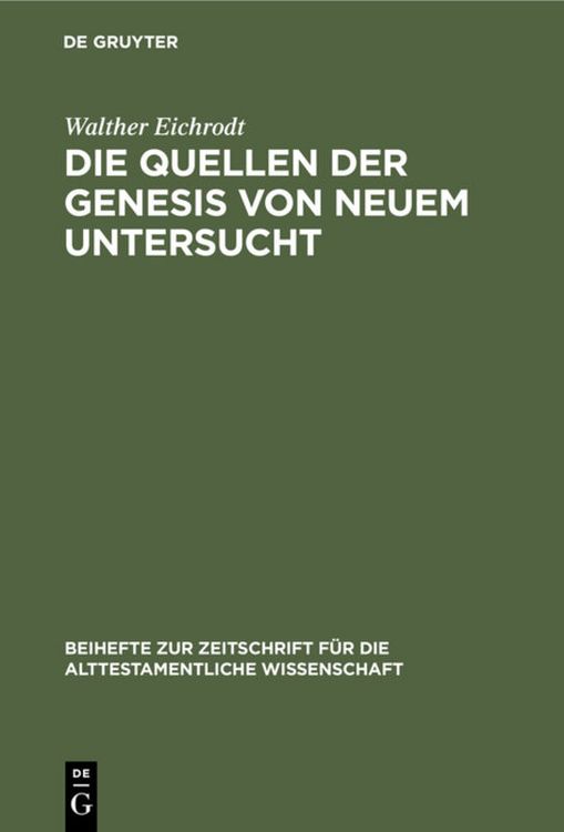 Produktbild: Die Quellen der Genesis von neuem untersucht
