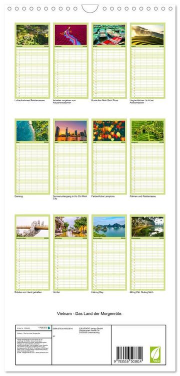 Produktbild: Familienplaner 2026 - Vietnam - Das Land der Morgenr&ouml;te. mit 5 Spalten (Wandkalender, 21 x 45 cm) CALVENDO