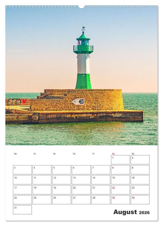 Produktbild: R&uuml;gen - Terminplaner (hochwertiger Premium Wandkalender 2026 DIN A2 hoch), Kunstdruck in Hochglanz