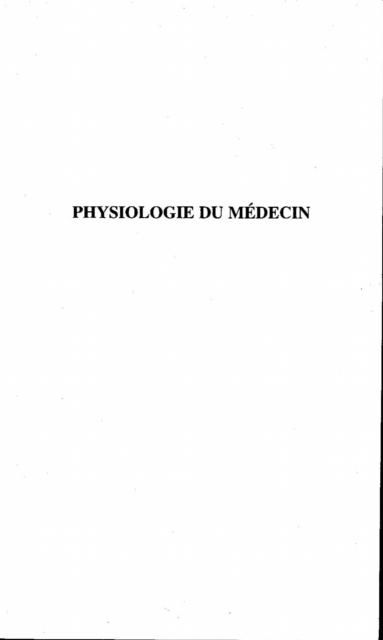 Produktbild: Physiologie Du Medecin