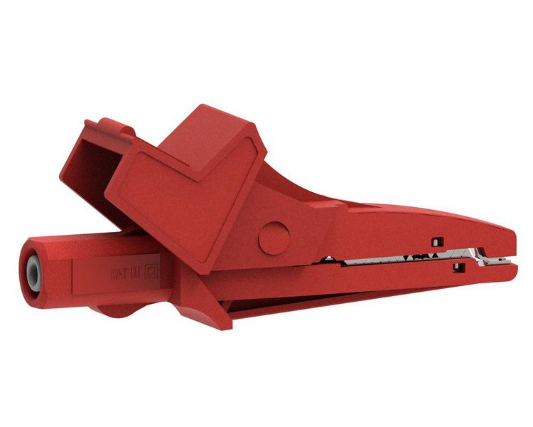 Produktbild: Electro PJP 5004/LM-IEC-CD1-R Krokodilklemme Rot Klemmbereich max.: 13mm L&auml;nge: 91mm 1St.