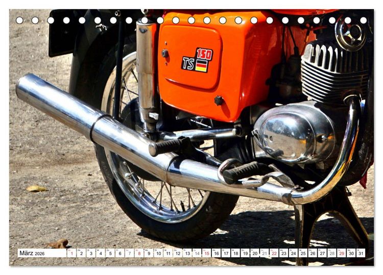 Produktbild: Motorrad-Legende MZ TS 150 - Ein Exportschlager der DDR (Tischkalender 2026 DIN A5 quer), CALVENDO Monatskalender