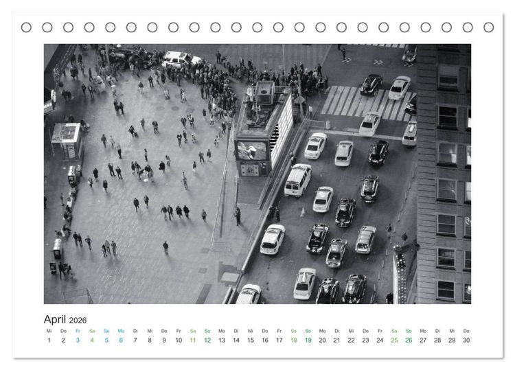 Produktbild: New York in schwarz weiss (Tischkalender 2026 DIN A5 quer), CALVENDO Monatskalender