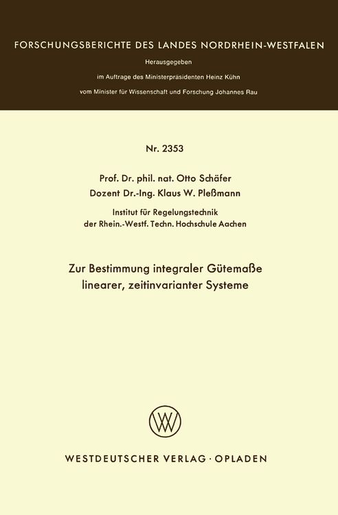 Produktbild: Zur Bestimmung integraler G&uuml;tema&szlig;e linearer, zeitinvarianter Systeme