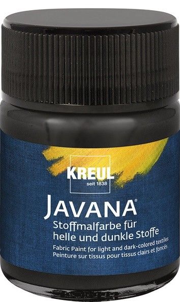 Produktbild: KREUL Javana Stoffmalfarbe f&uuml;r helle und dunkle Stoffe, Schwarz 50 ml