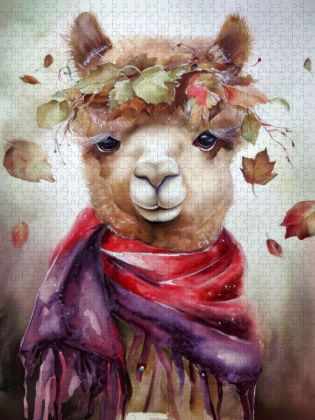 Produktbild: CALVENDO Puzzle Alpaka im Herbst | 1000 Teile Lege-Gr&ouml;&szlig;e 64x48cm Foto-Puzzle f&uuml;r gl&uuml;ckliche Stunden