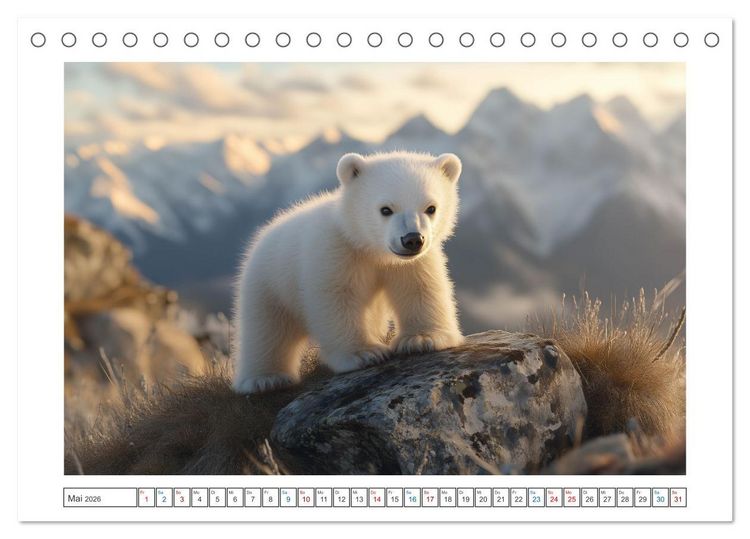 Produktbild: Kleiner Eisb&auml;r und die gro&szlig;e Welt (Tischkalender 2026 DIN A5 quer), CALVENDO Monatskalender