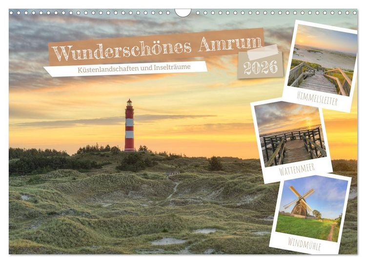 Produktbild: Wundersch&ouml;nes Amrum (Wandkalender 2026 DIN A3 quer), CALVENDO Monatskalender