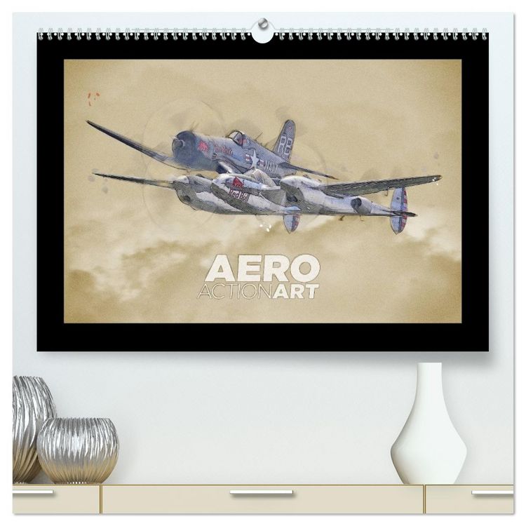 Produktbild: Aero Action Art - Luftfahrt Kunst (hochwertiger Premium Wandkalender 2026 DIN A2 quer), Kunstdruck in Hochglanz