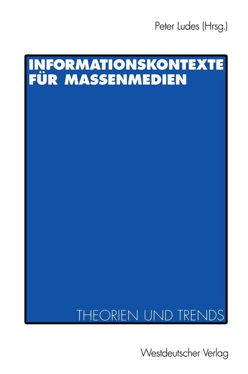 Produktbild: Informationskontexte f&uuml;r Massenmedien