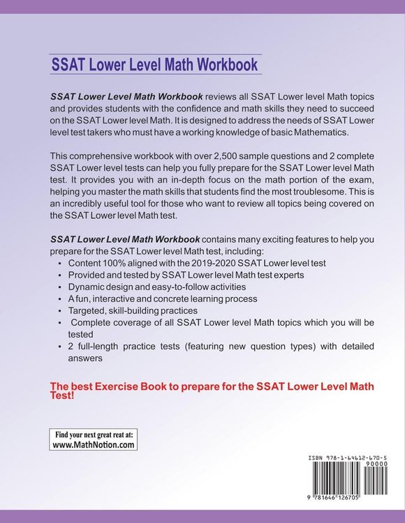 Produktbild: SSAT Lower Level Math Workbook