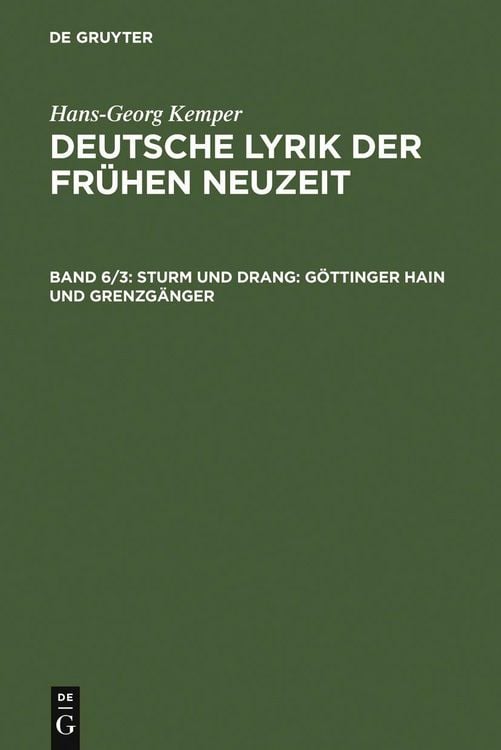 Produktbild: Sturm und Drang: G&ouml;ttinger Hain und Grenzg&auml;nger