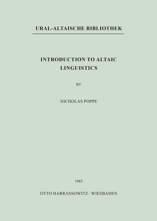 Produktbild: Introduction to Altaic Linguistics