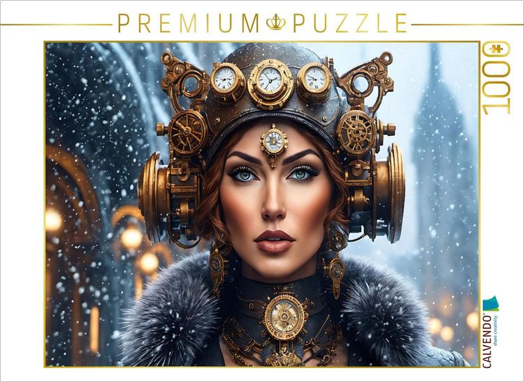 Produktbild: CALVENDO Puzzle Reporterin mit Radiowellenempfangskappe im Schneegest&ouml;ber | 1000 Teile Lege-Gr&ouml;&szlig;e 64x48cm Foto-Puzzle f&uuml;r gl&uuml;ckliche Stunden