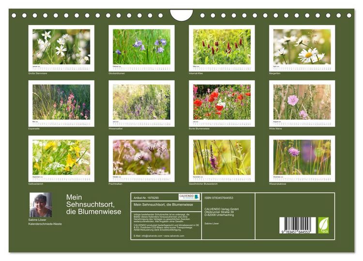 Produktbild: Mein Sehnsuchtsort, die Blumenwiese (Wandkalender 2026 DIN A4 quer), CALVENDO Monatskalender