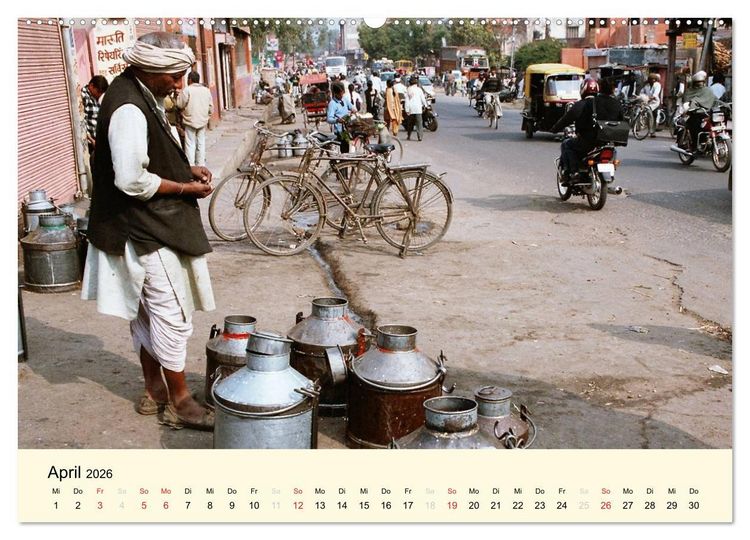 Produktbild: Alltagsleben in Indien (hochwertiger Premium Wandkalender 2026 DIN A2 quer), Kunstdruck in Hochglanz