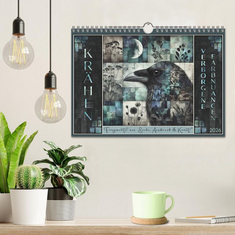 Produktbild: Kr&auml;hen. Verborgene Farbnuancen. Kunst. (Wandkalender 2026 DIN A4 quer), CALVENDO Monatskalender