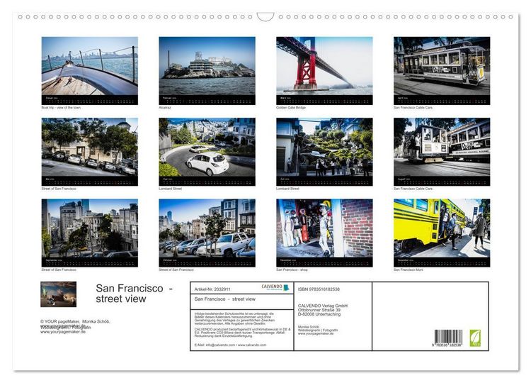 Produktbild: San Francisco - street view (Wandkalender 2026 DIN A2 quer), CALVENDO Monatskalender