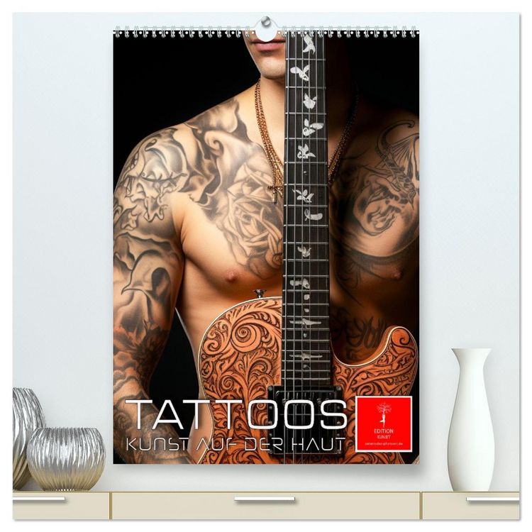 Produktbild: Tattoos Kunst auf der Haut (hochwertiger Premium Wandkalender 2026 DIN A2 hoch), Kunstdruck in Hochglanz