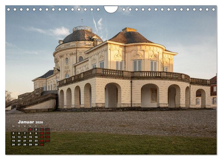 Produktbild: Schloss Solitude bei Tag und bei Nacht (Wandkalender 2026 DIN A4 quer), CALVENDO Monatskalender