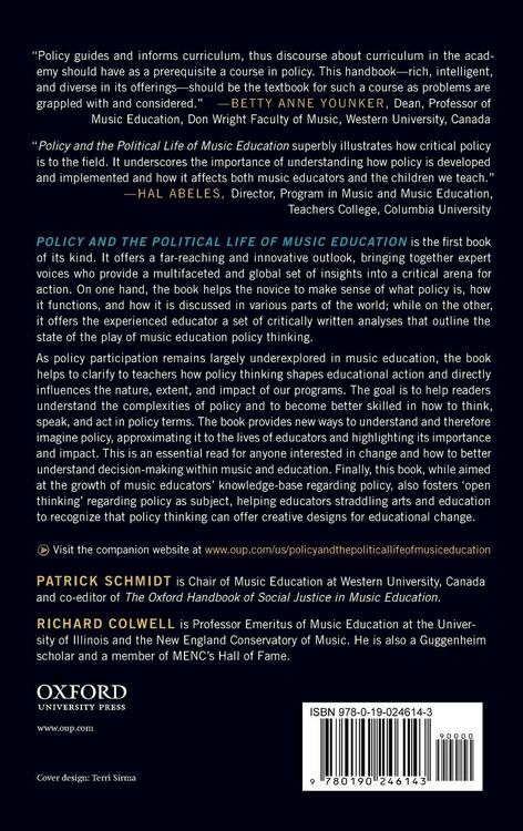 Produktbild: Policy and the Political Life of Music Education