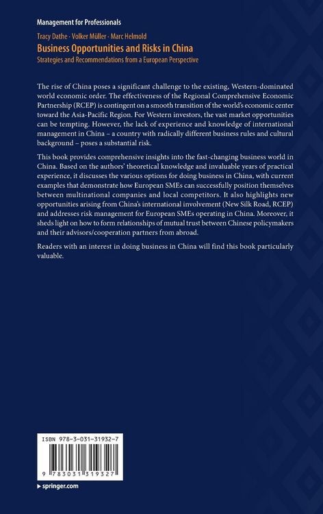 Produktbild: Business Opportunities and Risks in China