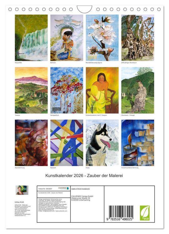 Produktbild: Kunstkalender 2026 - Zauber der Malerei (Wandkalender 2026 DIN A4 hoch), CALVENDO Monatskalender