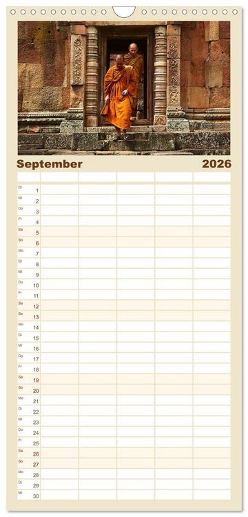 Produktbild: Familienplaner 2026 - Sehnsuchtsland Thailand mit 5 Spalten (Wandkalender, 21 x 45 cm) CALVENDO