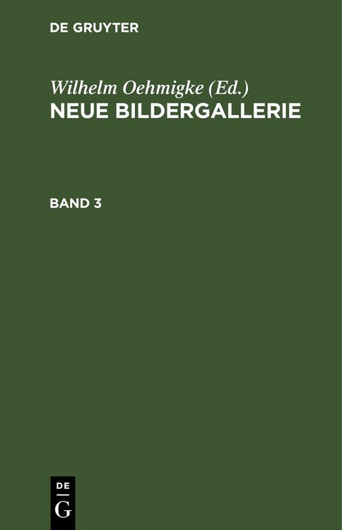 Produktbild: Neue Bildergallerie. Band 3