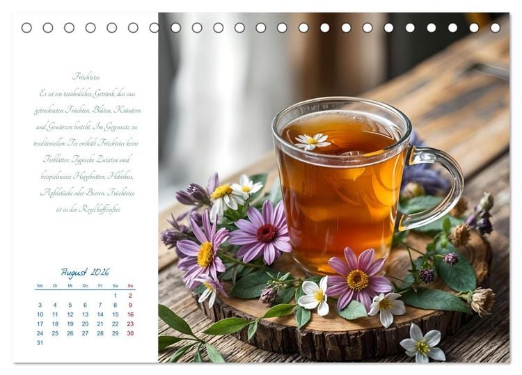 Produktbild: Ein&nbsp;Jahr&nbsp;in&nbsp;Tassen - Die Welt des Tees (Tischkalender 2026 DIN A5 quer), CALVENDO Monatskalender