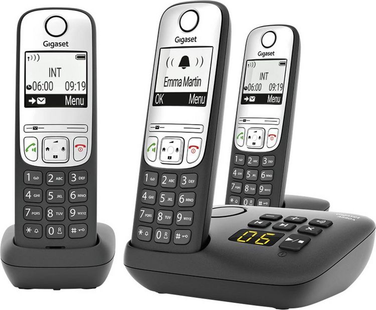 Produktbild: Gigaset A690A Trio DECT/GAP Schnurloses Telefon analog Anrufbeantworter Schwarz