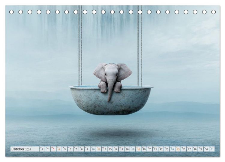 Produktbild: Wasserschlacht mit Flauschalarm (Tischkalender 2026 DIN A5 quer), CALVENDO Monatskalender