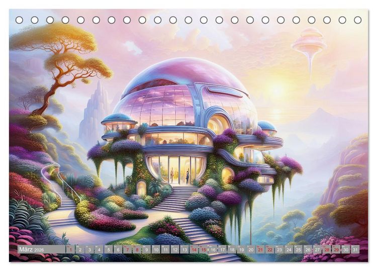 Produktbild: Architektur Futuristische Horizonte (Tischkalender 2026 DIN A5 quer), CALVENDO Monatskalender