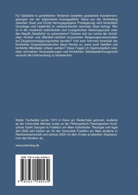 Produktbild: Die Zeugnisverweigerungsrechte von Geistlichen und kirchlichen Mitarbeitern