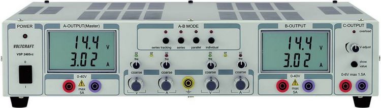 Produktbild: VOLTCRAFT VSP 2405 Labornetzger&auml;t, einstellbar 0.1 - 40 0 - 5A 409W Anzahl Ausg&auml;nge 3 x