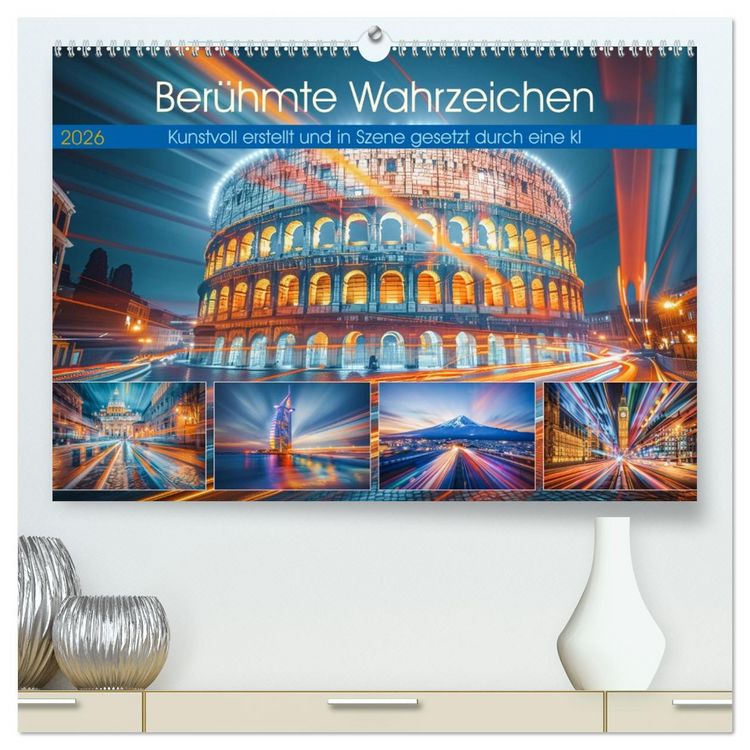 Produktbild: Ber&uuml;hmte Wahrzeichen (hochwertiger Premium Wandkalender 2026 DIN A2 quer), Kunstdruck in Hochglanz