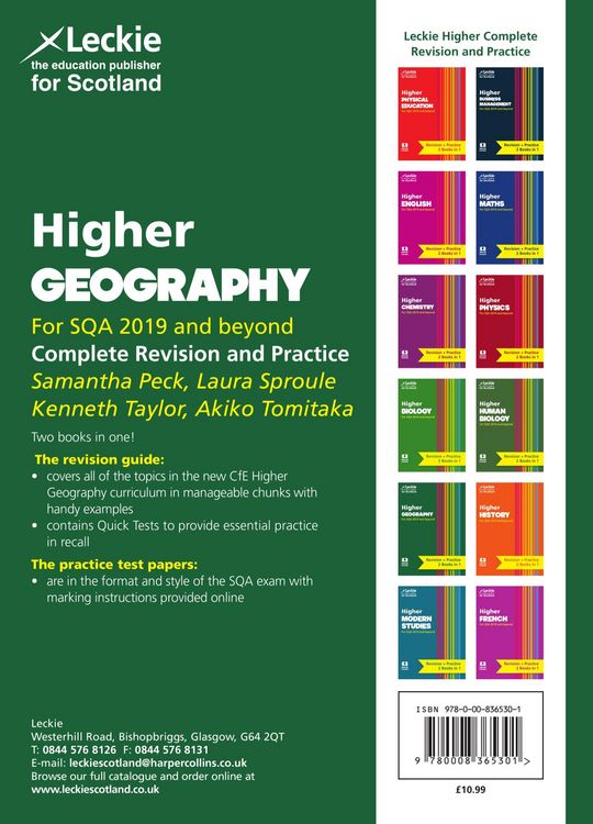 Produktbild: Complete Revision and Practice Sqa Exams - Higher Geography Complete Revision and Practice