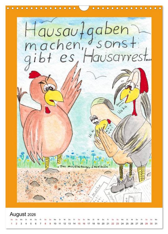 Produktbild: Das mecklenburger Landhuhn "Krisenh&uuml;hner" (Wandkalender 2026 DIN A3 hoch), CALVENDO Monatskalender