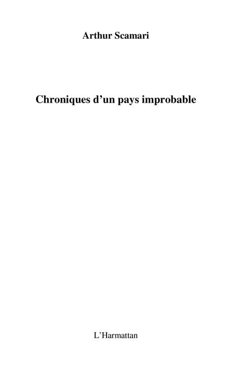 Produktbild: Chroniques d'un pays improbable