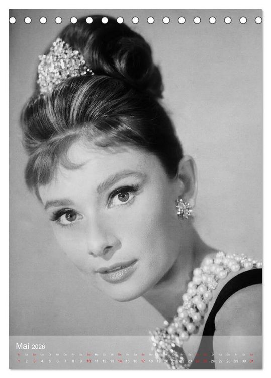 Produktbild: Hollywood-Diva - Audrey Hepburn (Tischkalender 2026 DIN A5 hoch), CALVENDO Monatskalender