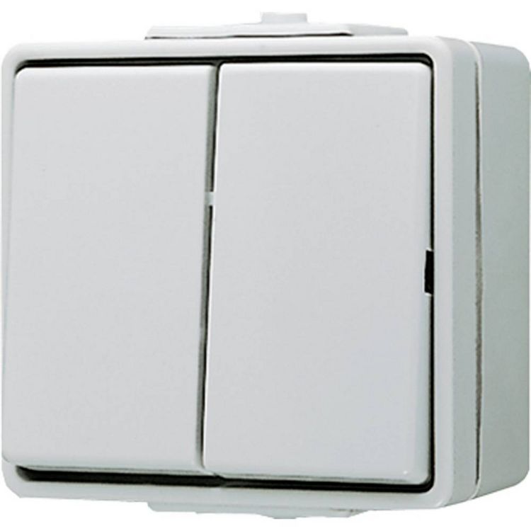 Produktbild: Jung Komplett Doppel-Schalter WG 600 Grau 605W 1St.