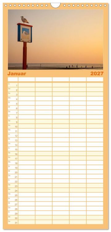Produktbild: Familienplaner 2027 - Moin Borkum mit 5 Spalten (Wandkalender, 21 x 45 cm) CALVENDO