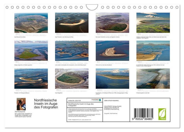 Produktbild: Nordfriesische Inseln im Auge des Fotografen (Wandkalender 2026 DIN A4 quer), CALVENDO Monatskalender