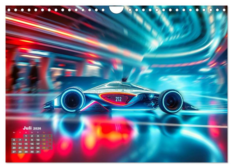 Produktbild: Formel E futuristisch (Wandkalender 2026 DIN A4 quer), CALVENDO Monatskalender